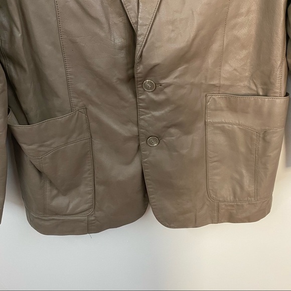 Vintage Western Style Leather Jacket Blazer - Picture 3 of 16